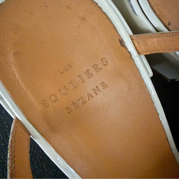 Sezane Paula Babies Shoes Cream Patent leather size 38 7.5 - Picture 3 of 12